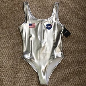 Silver NASA bodysuit